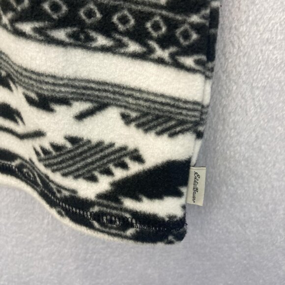 Eddie Bauer Fleece Half Zip Pullover Sweater Womens 2XL Black White Aztec Winter - Picture 11 of 15